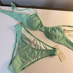 NWT Green Striped Bikini